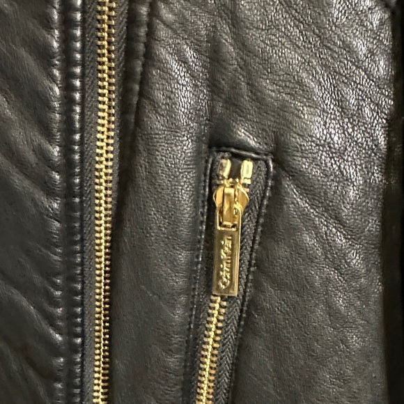 Calvin Klein Black Leather Biker Jacket - Picture 4 of 16
